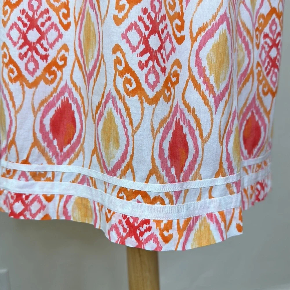 Oscar de‎ la Renta Ikat Cotton Slip Dress S | Boho Resort Summer Lounge - Picture 8 of 16